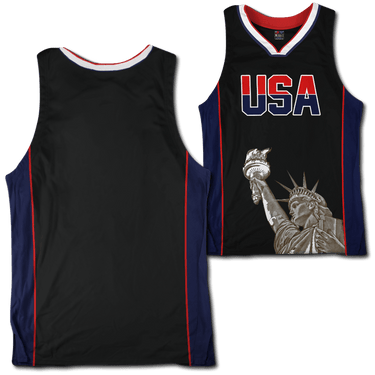 Custom Black USA Basketball Jersey Basketball Jersey Greater Half
