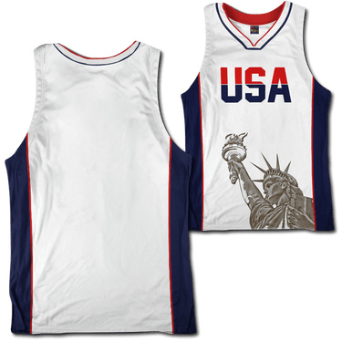 Custom White USA Basketball Jersey Basketball Jersey Greater Half