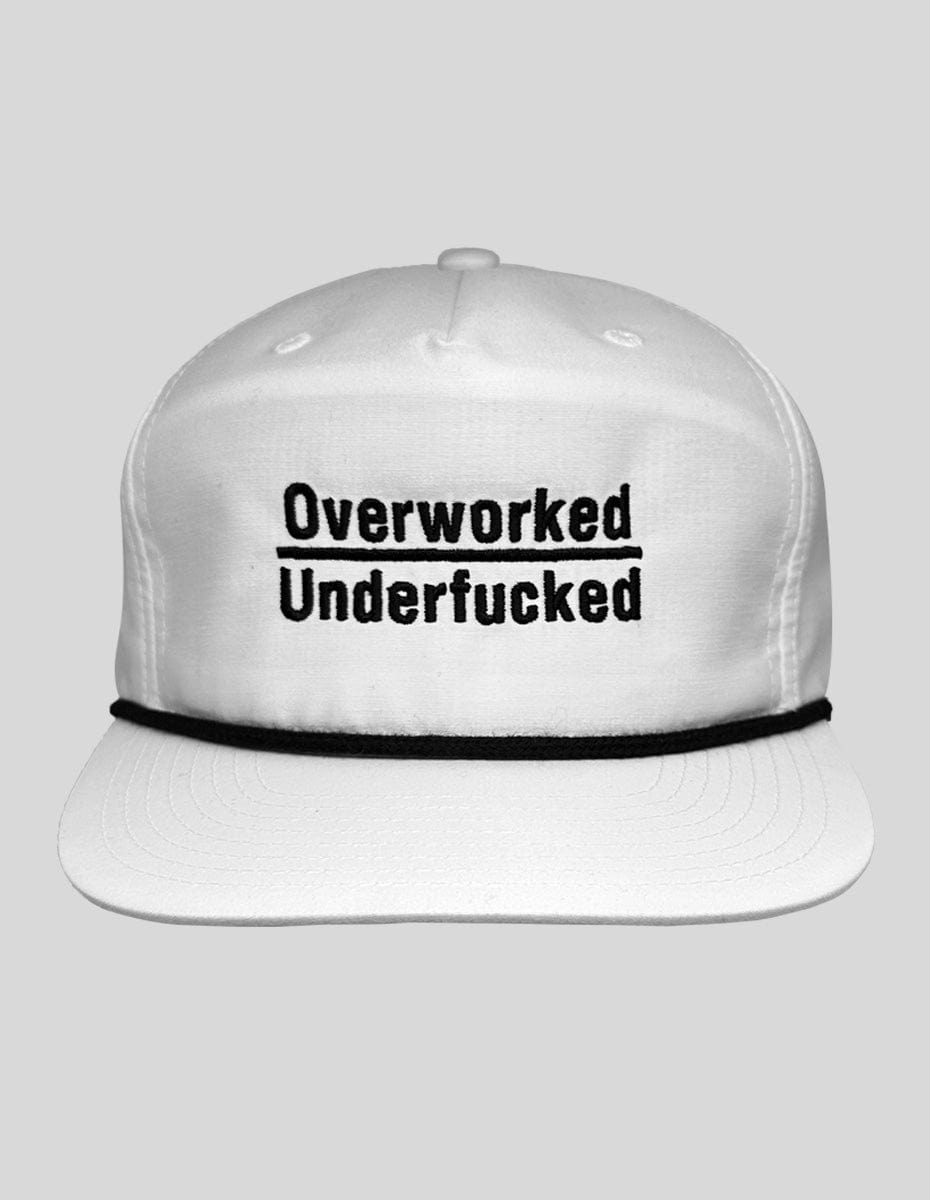 Overworked Cotton/Nylon Rope Hat Hat Greater Half White