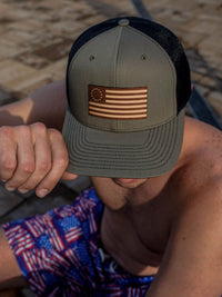 Thumbnail for Distressed American Flag Swim Trunks Swim Trunk Greater Half