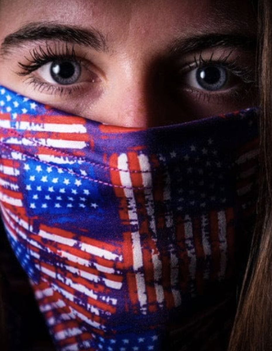 Distressed Flag Face Defender Neck Gaiter Greater Half