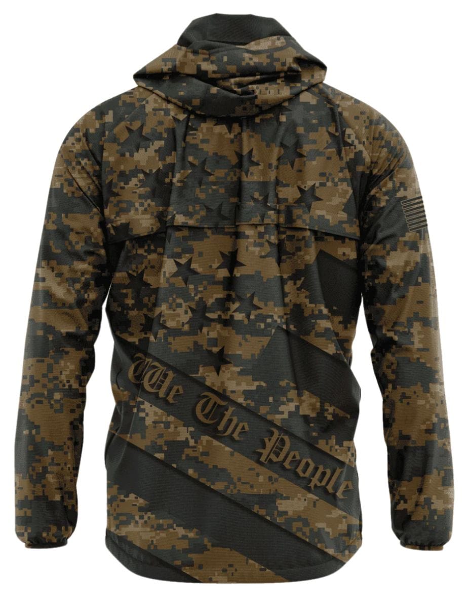 Woodland Digital Camo We The People - Rain Jacket Rain Jacket Greater Half