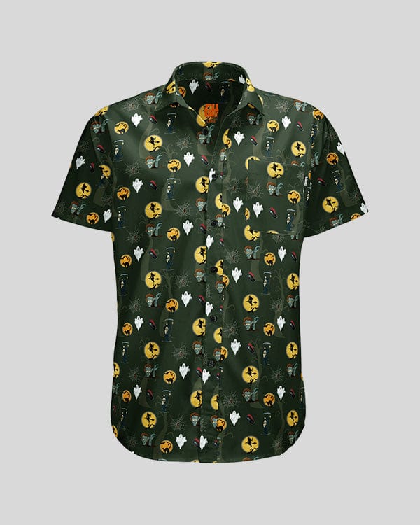 Halloween Green Button Down Button Down Greater Half S