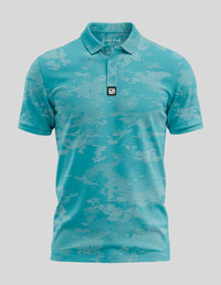 Thumbnail for Arctic Camo Polo Golf Polo Greater Half S Light Blue