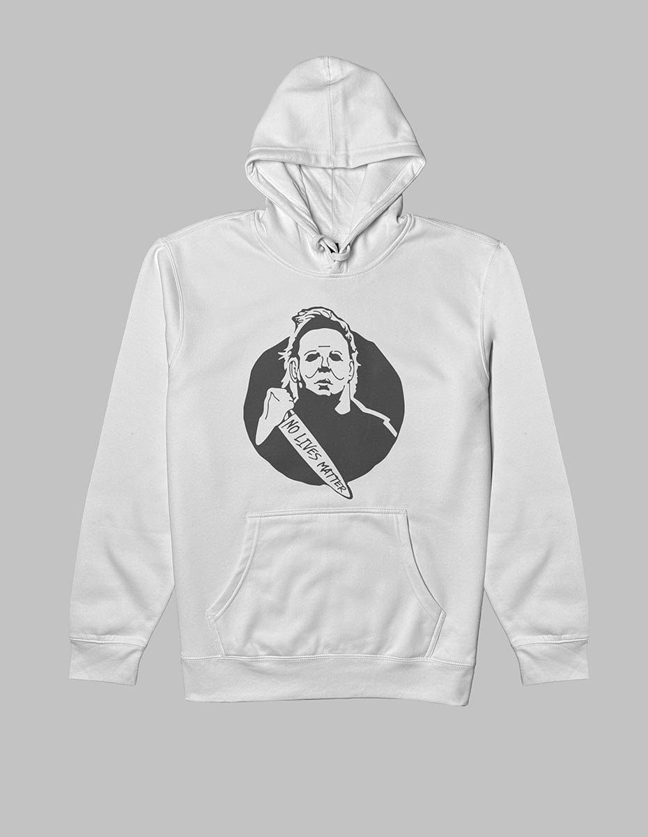 Michael Myers No Lives Matter Hoodie Graphic Fleece Hoodie Greater Half S White