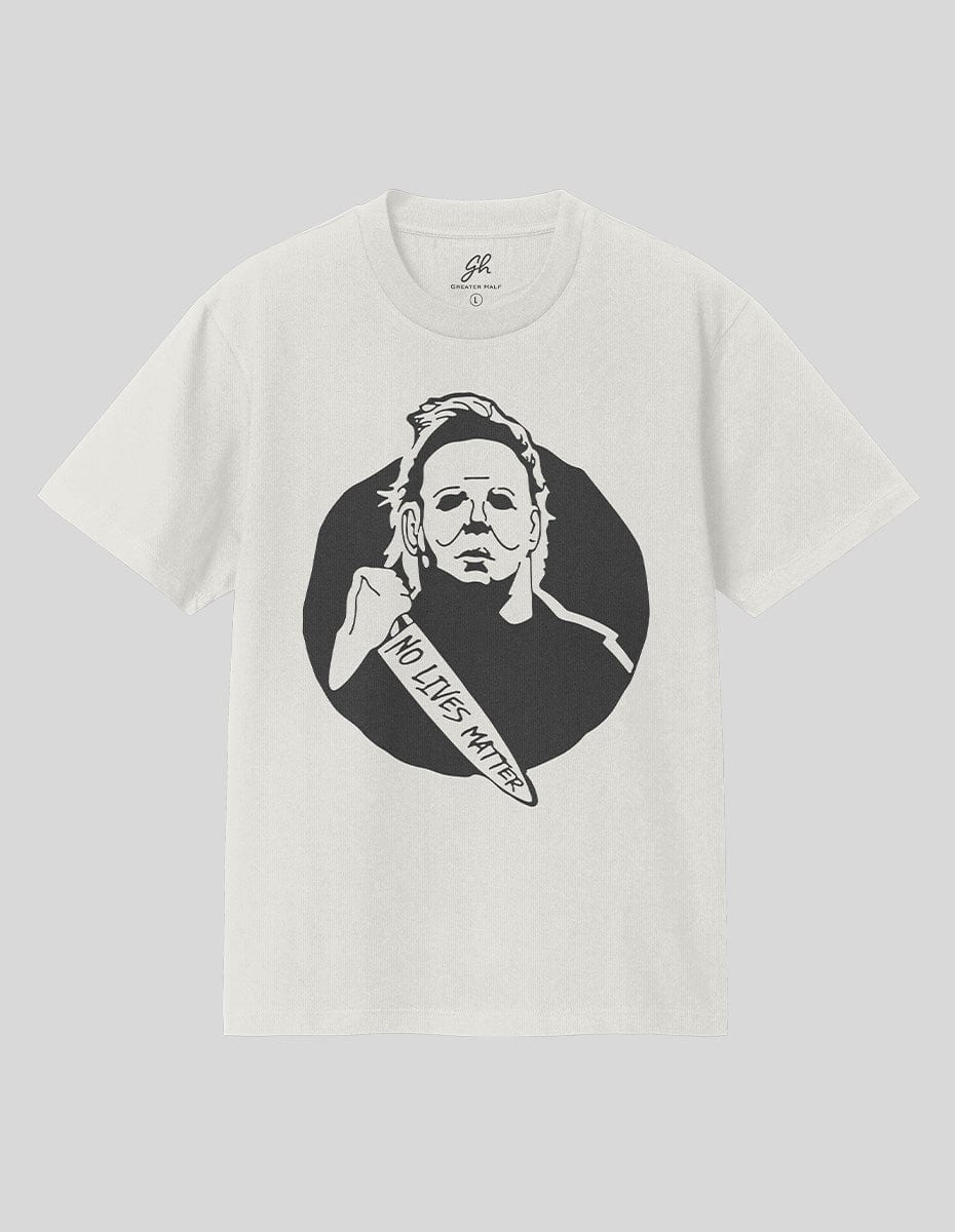 Michael Myers No Lives Matter T-Shirt Greater Half Vintage White S