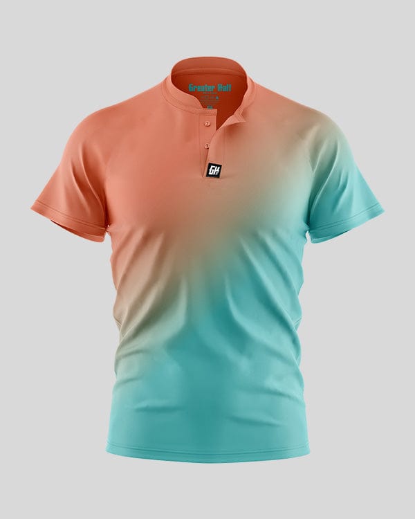 Fusion Henley Polo Henley Polo Greater Half S Peach