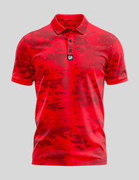 Thumbnail for Arctic Camo Polo Golf Polo Greater Half S Red