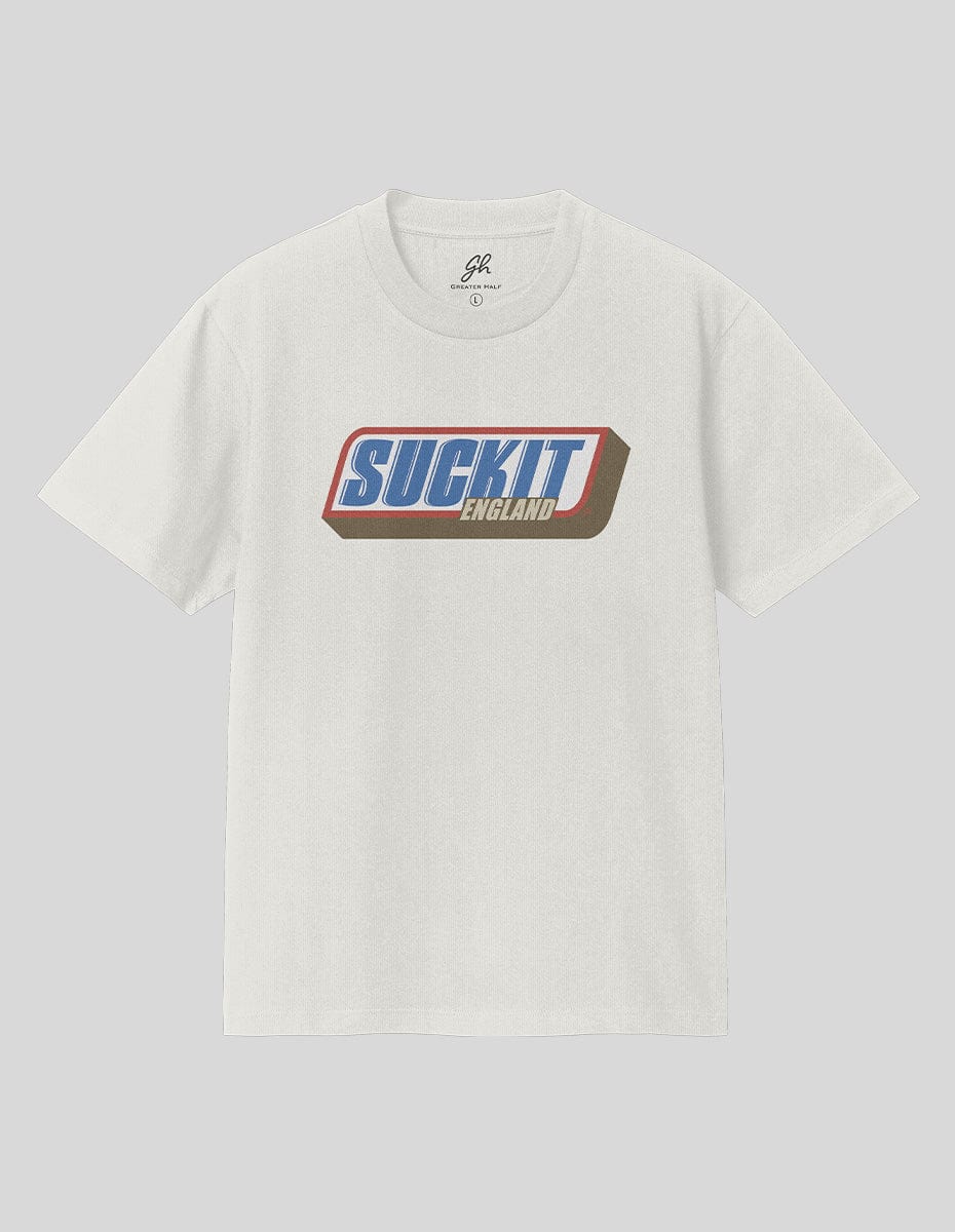 Suck It, England T-Shirt Greater Half Vintage White S