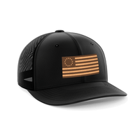 Thumbnail for 13 Colonies Leather Patch Hat Hat Greater Half Black/Black