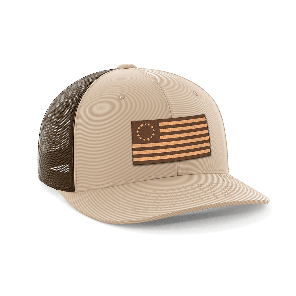 13 Colonies Leather Patch Hat Hat Greater Half Khaki/Coffee
