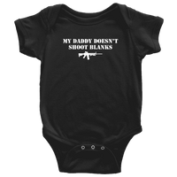 Thumbnail for My Daddy Doesn't Shoot Blanks Baby Onesie Baby Bodysuit teelaunch Black NB
