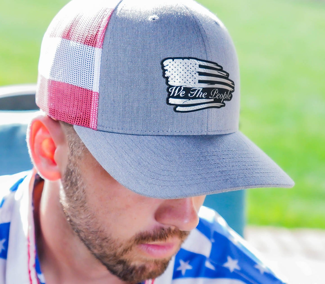 Torn Flag We The People Black Patch Hat Hat Greater Half
