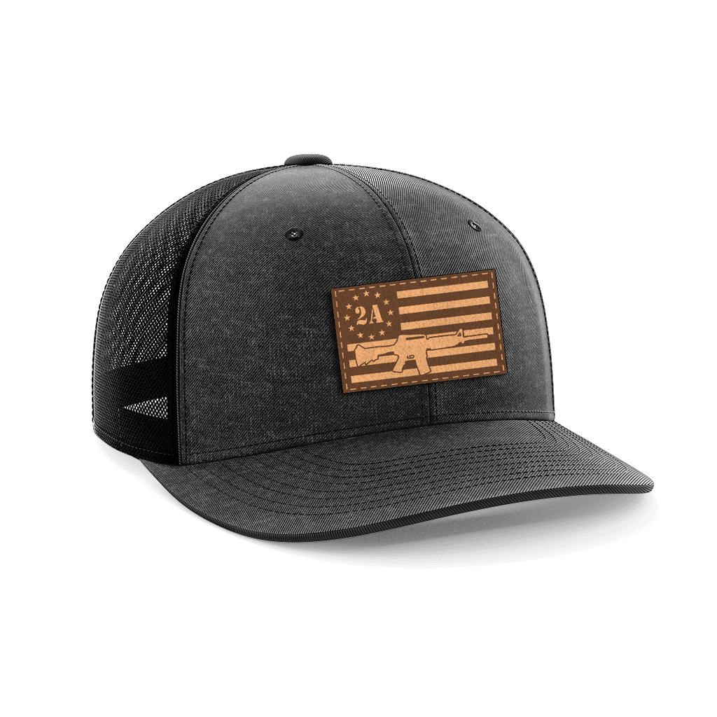 2nd Amendment AR15 Leather Patch Hat Hat Greater Half Heather Black/Black