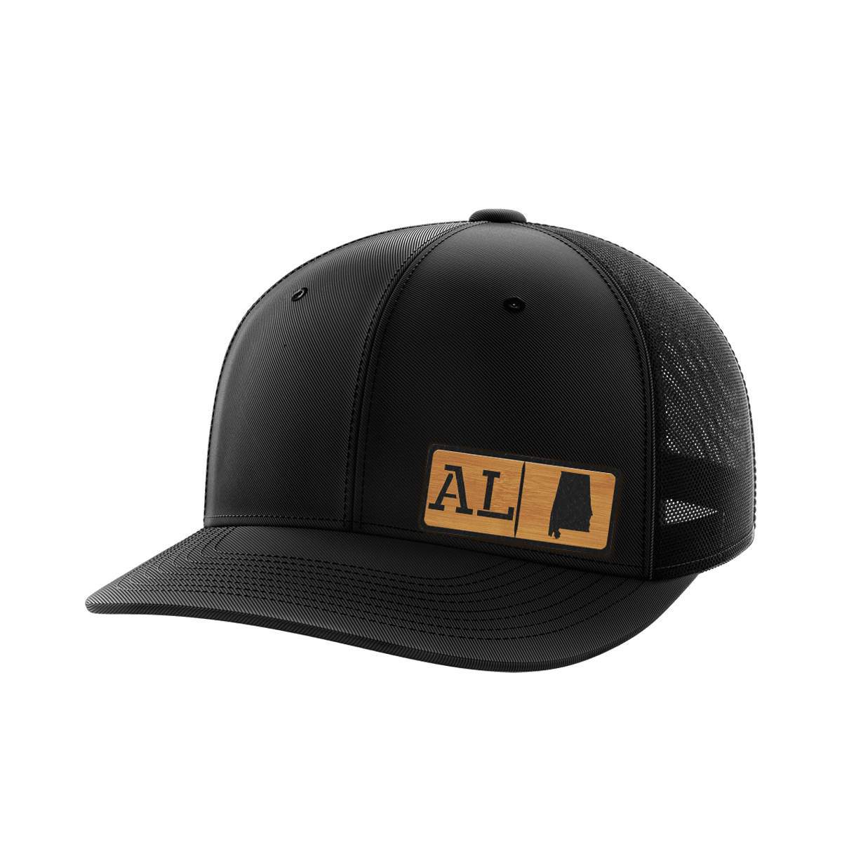 Alabama Homegrown Hats Hat Greater Half Black/Black Bamboo Leatherette Alabama