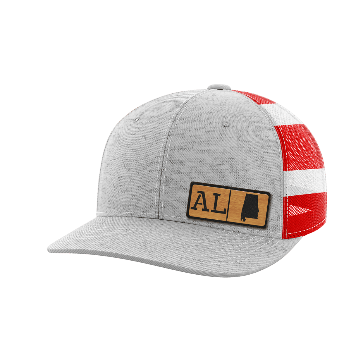 Alabama Homegrown Hats Hat Greater Half Heather Grey/Flag Bamboo Leatherette Alabama