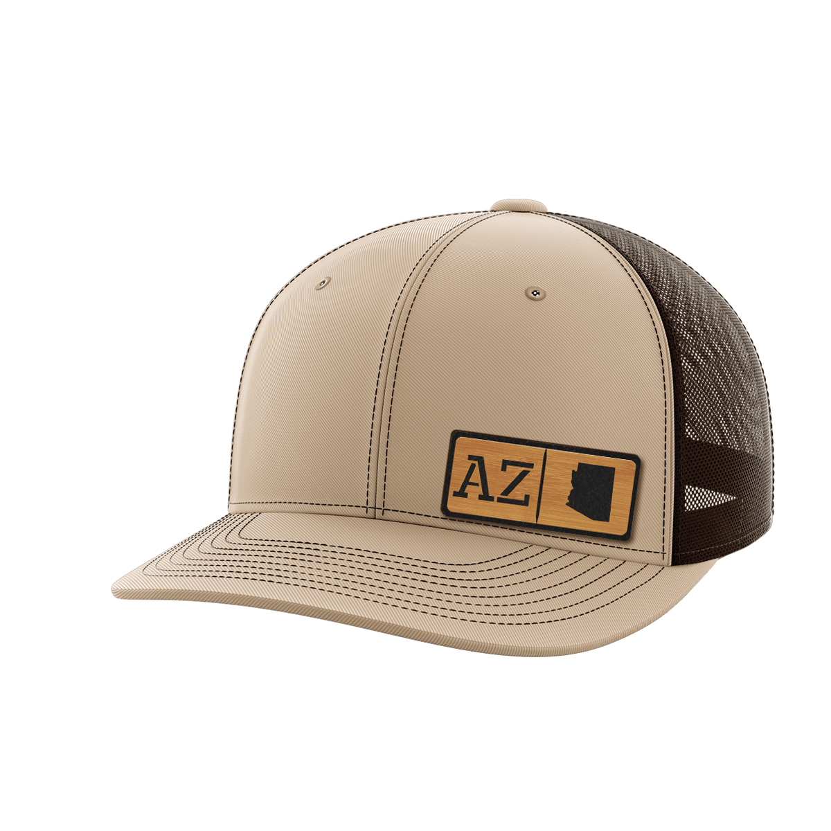 Arizona Homegrown Hats Hat Greater Half Khaki/Coffee Bamboo Leatherette Arizona