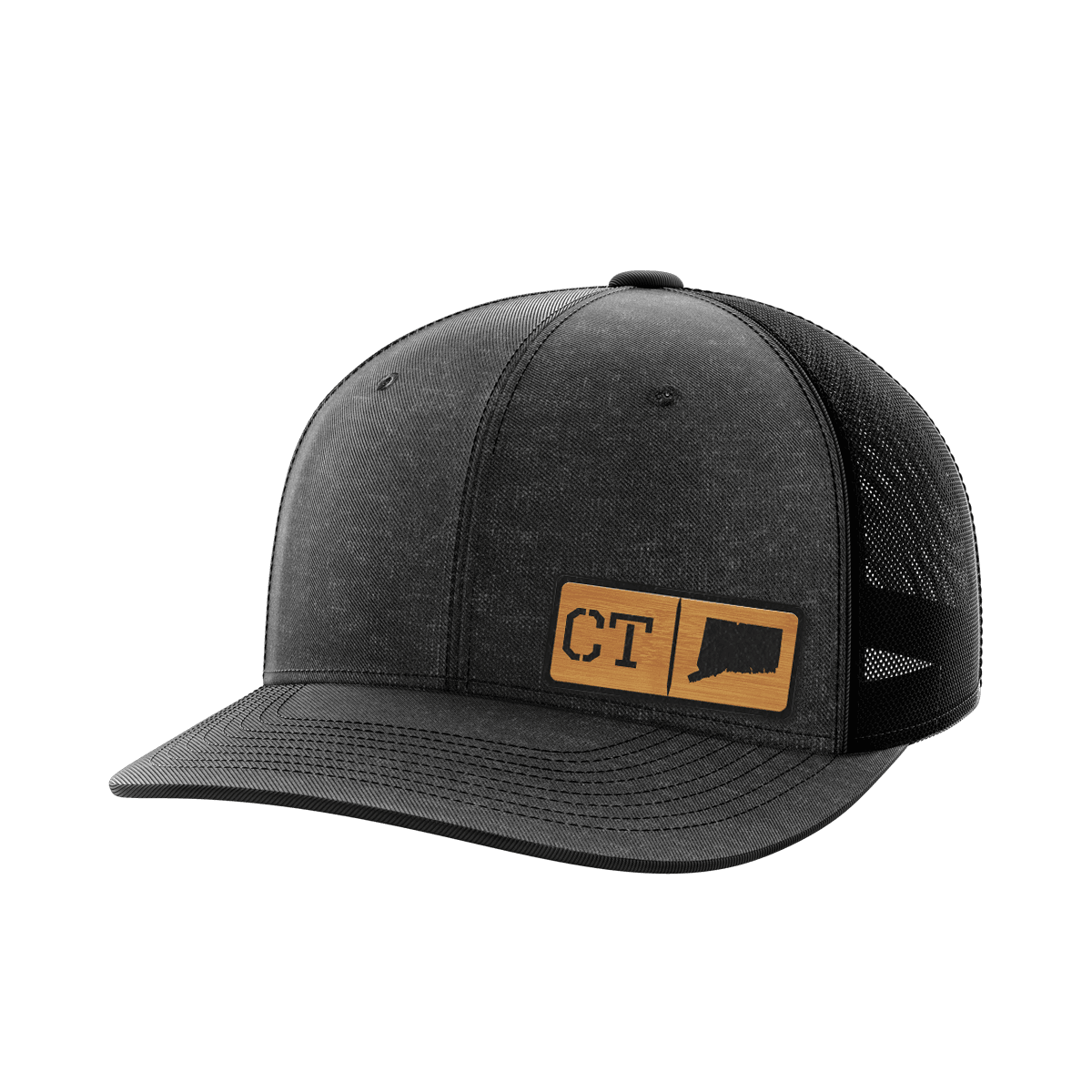 Connecticut Homegrown Hats Hat Greater Half Heather Black/Black Bamboo Leatherette Connecticut