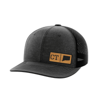 Thumbnail for Connecticut Homegrown Hats Hat Greater Half Heather Black/Black Bamboo Leatherette Connecticut