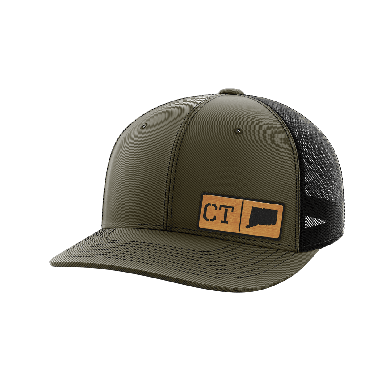 Connecticut Homegrown Hats Hat Greater Half OD Green/Black Bamboo Leatherette Connecticut