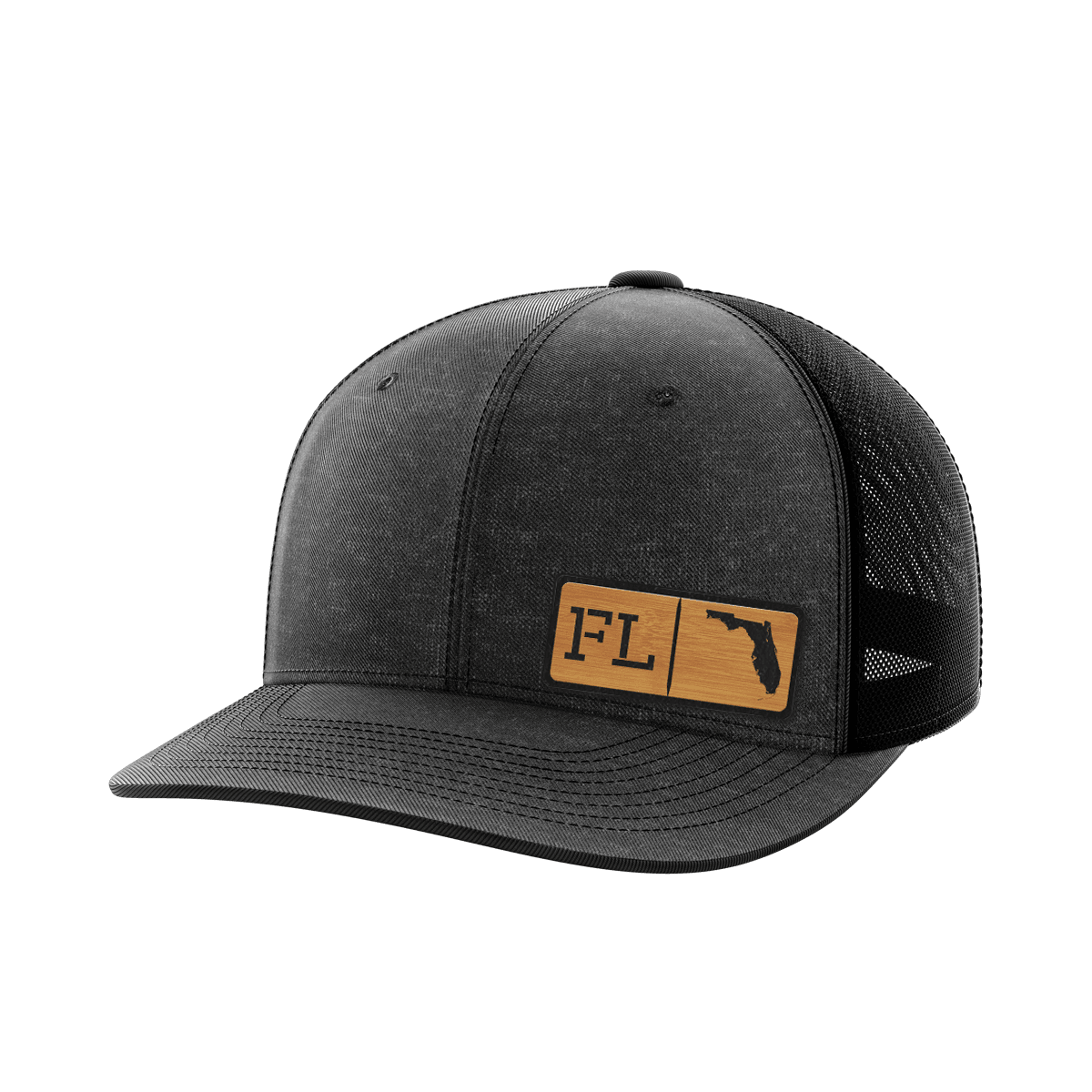Florida Homegrown Hats Hat Greater Half Heather Black/Black Bamboo Leatherette Florida