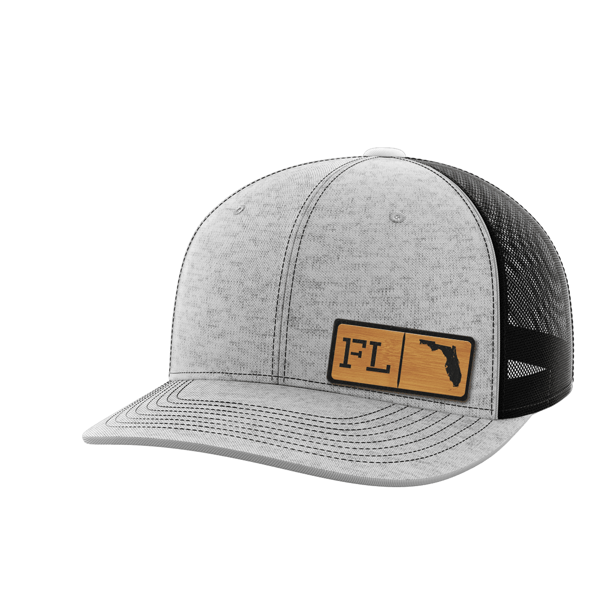 Florida Homegrown Hats Hat Greater Half Heather Grey/Black Bamboo Leatherette Florida