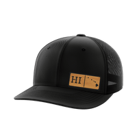 Thumbnail for Hawaii Homegrown Hats Hat Greater Half Black/Black Bamboo Leatherette Hawaii
