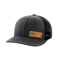 Thumbnail for Hawaii Homegrown Hats Hat Greater Half Heather Black/Black Bamboo Leatherette Hawaii