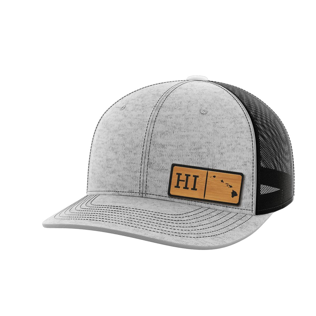 Hawaii Homegrown Hats Hat Greater Half Heather Grey/Black Bamboo Leatherette Hawaii