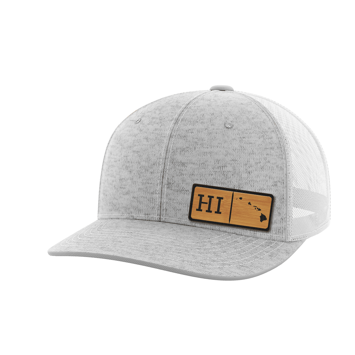Hawaii Homegrown Hats Hat Greater Half Heather Grey/White Bamboo Leatherette Hawaii