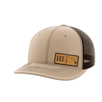 Thumbnail for Hawaii Homegrown Hats Hat Greater Half Khaki/Coffee Bamboo Leatherette Hawaii