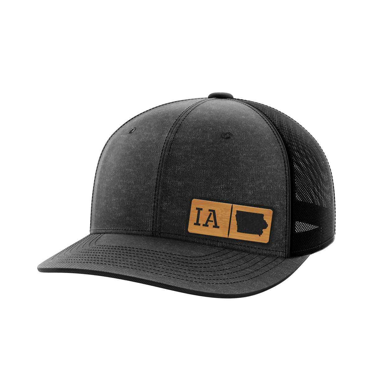 Iowa Homegrown Hats Hat Greater Half Heather Black/Black Bamboo Leatherette Iowa