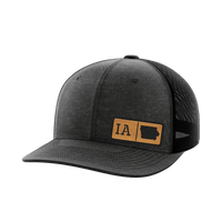 Thumbnail for Iowa Homegrown Hats Hat Greater Half Heather Black/Black Bamboo Leatherette Iowa