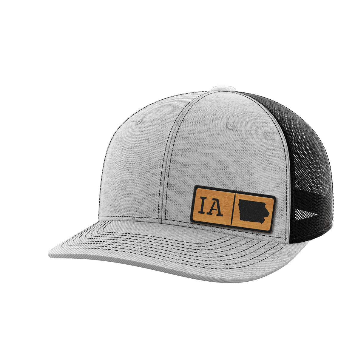 Iowa Homegrown Hats Hat Greater Half Heather Grey/Black Bamboo Leatherette Iowa
