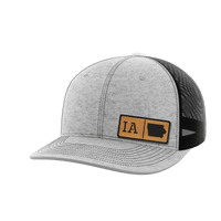 Thumbnail for Iowa Homegrown Hats Hat Greater Half Heather Grey/Black Bamboo Leatherette Iowa