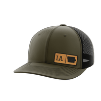 Thumbnail for Iowa Homegrown Hats Hat Greater Half OD Green/Black Bamboo Leatherette Iowa
