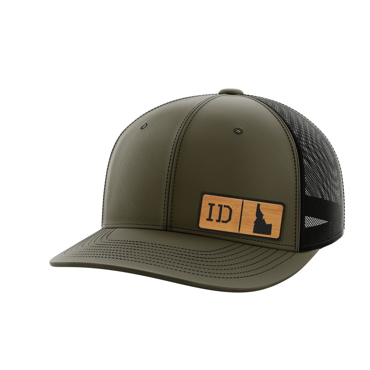 Idaho Homegrown Hats Hat Greater Half OD Green/Black Bamboo Leatherette Idaho