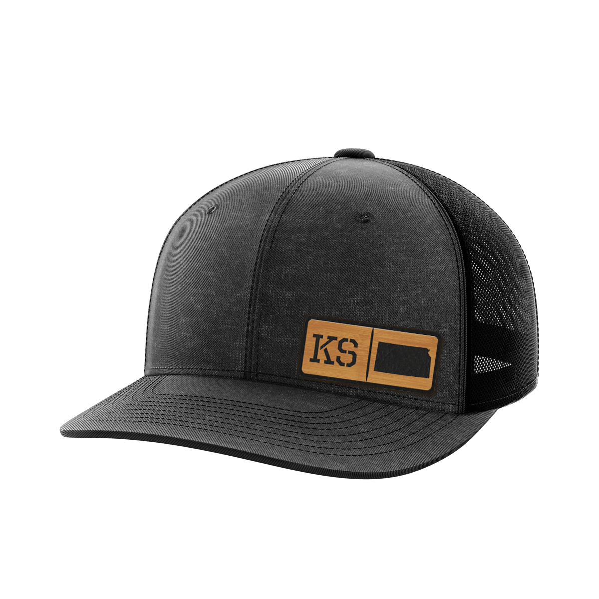Kansas Homegrown Hats Hat Greater Half Heather Black/Black Bamboo Leatherette Kansas