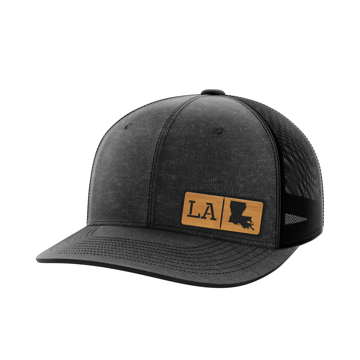 Louisiana Homegrown Hats Hat Greater Half Heather Black/Black Bamboo Leatherette Louisiana