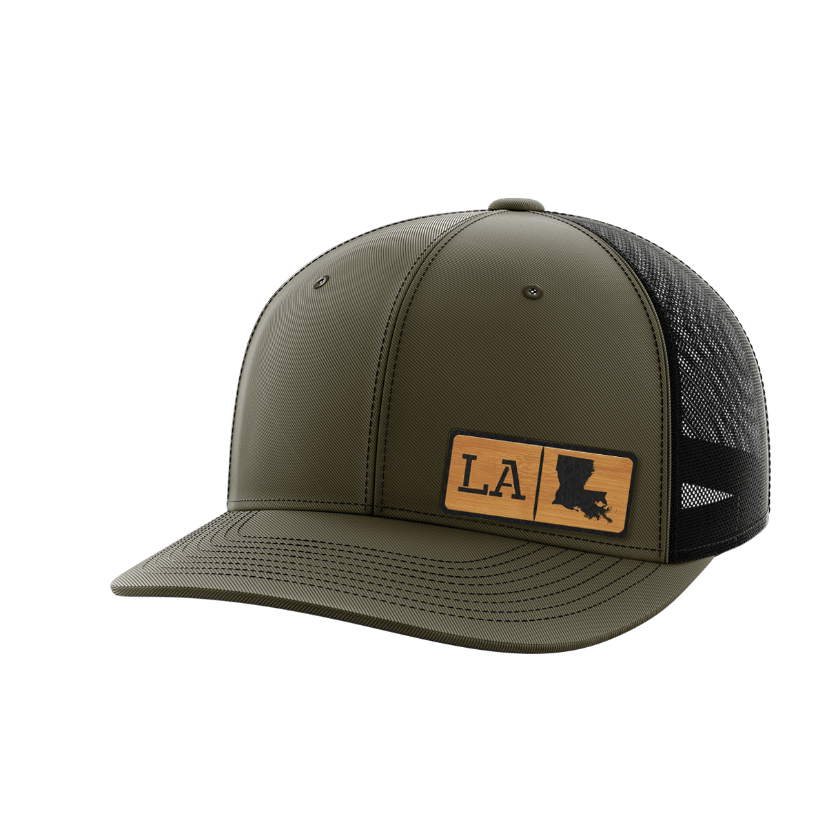 Louisiana Homegrown Hats Hat Greater Half OD Green/Black Bamboo Leatherette Louisiana