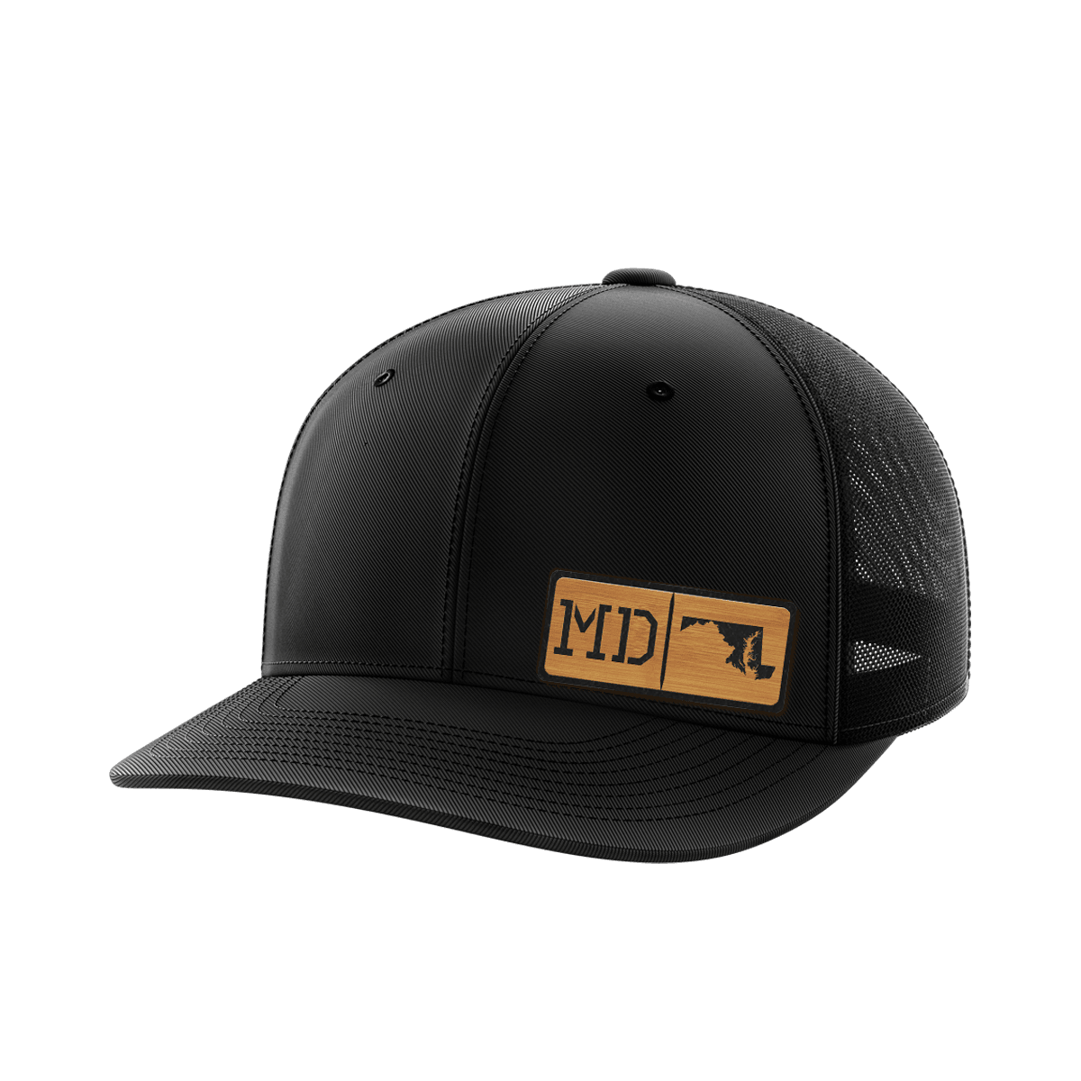 Maryland Homegrown Hats Hat Greater Half Black/Black Bamboo Leatherette Maryland