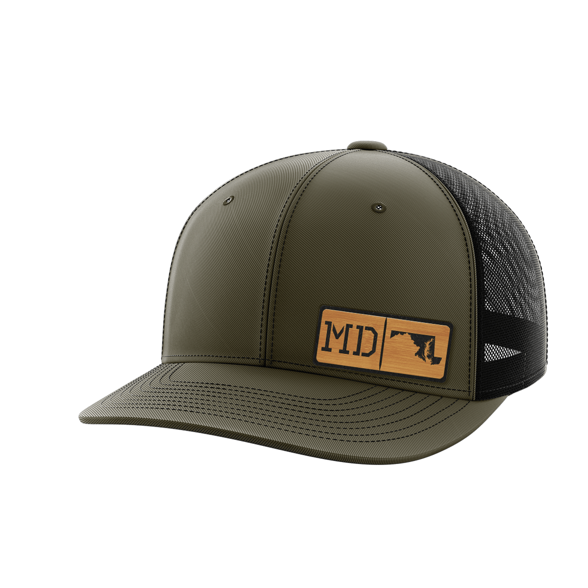 Maryland Homegrown Hats Hat Greater Half OD Green/Black Bamboo Leatherette Maryland