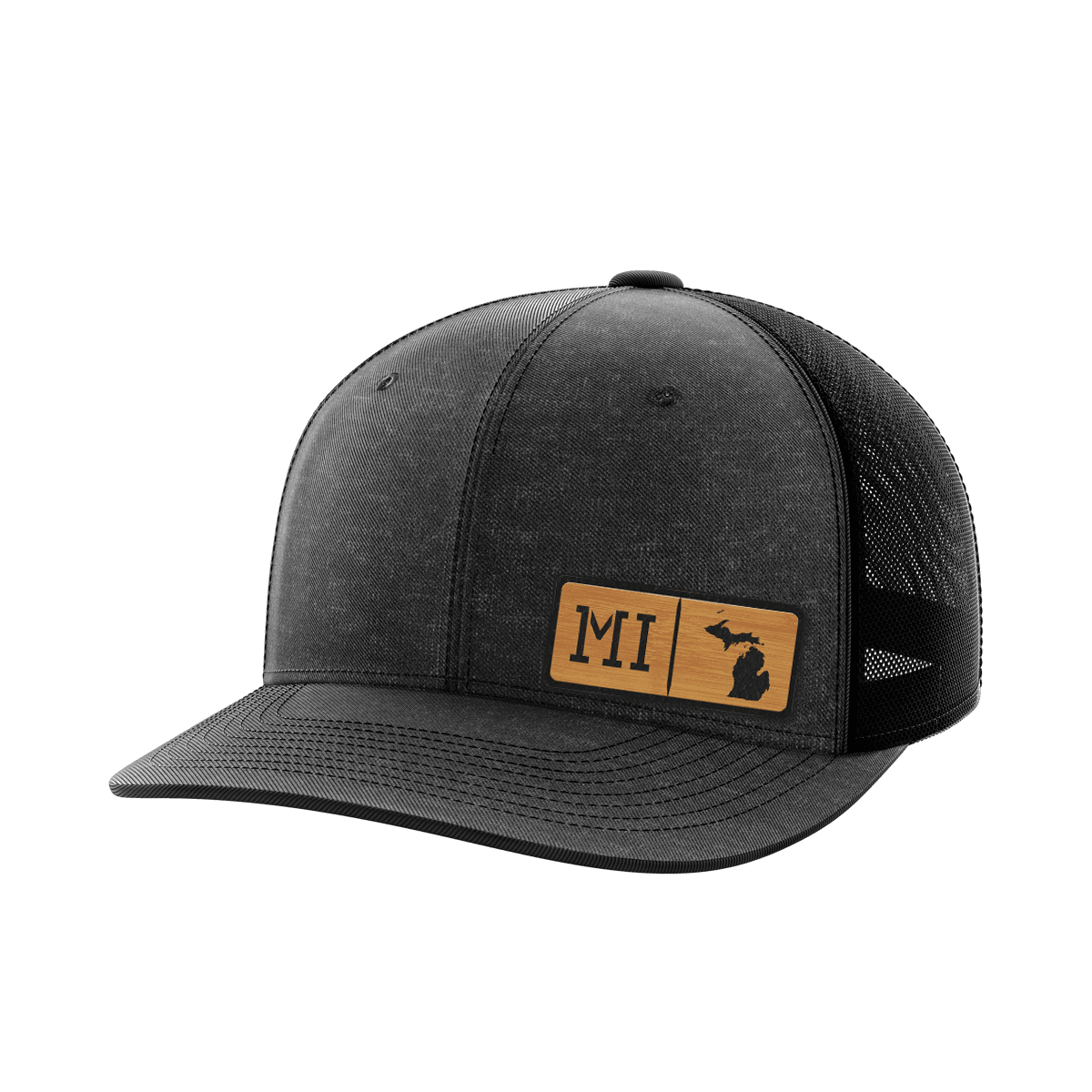 Michigan Homegrown Hats Hat Greater Half Heather Black/Black Bamboo Leatherette Michigan
