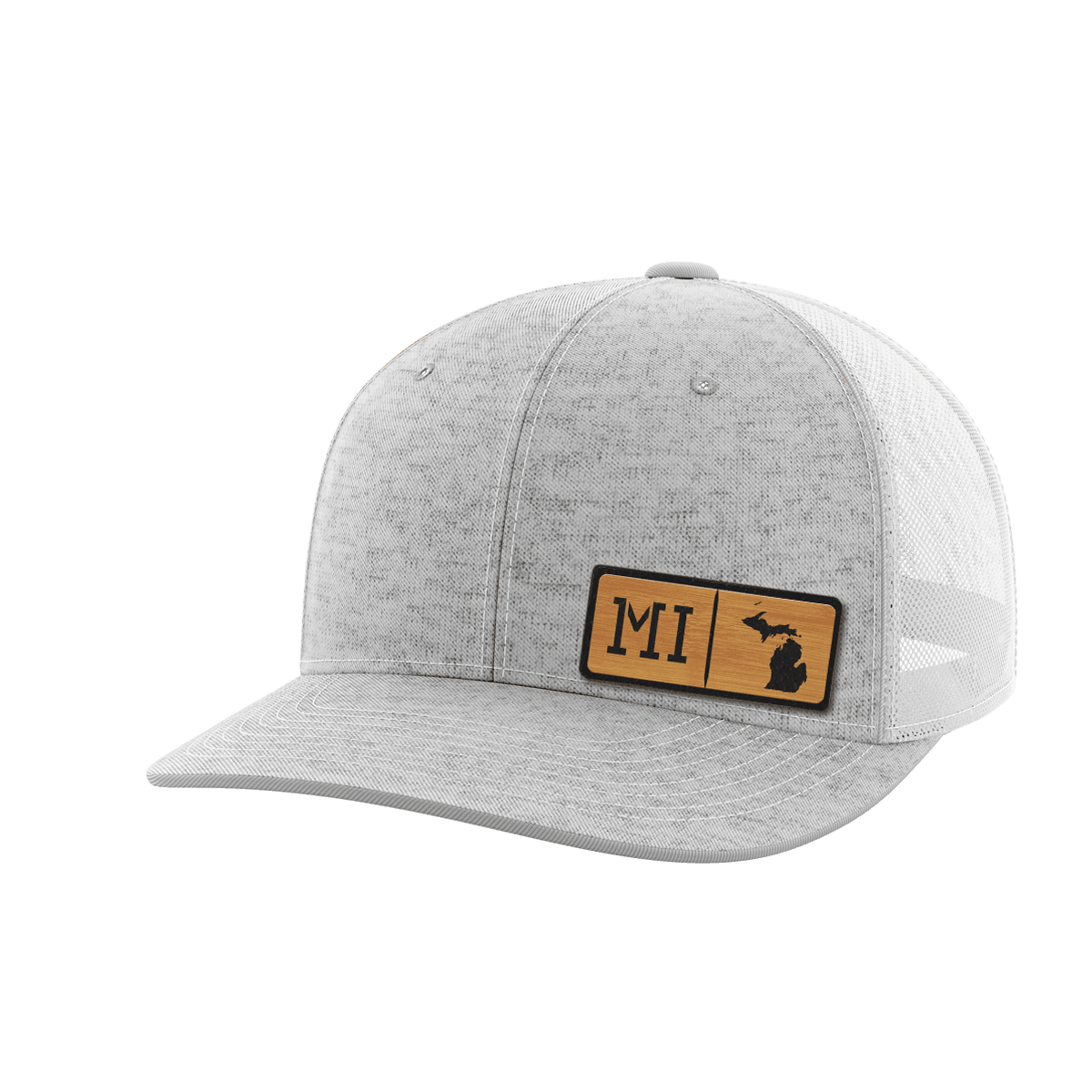 Michigan Homegrown Hats Hat Greater Half Heather Grey/White Bamboo Leatherette Michigan
