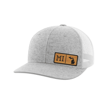 Thumbnail for Michigan Homegrown Hats Hat Greater Half Heather Grey/White Bamboo Leatherette Michigan
