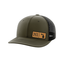 Thumbnail for Michigan Homegrown Hats Hat Greater Half OD Green/Black Bamboo Leatherette Michigan
