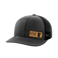 Thumbnail for Minnesota Homegrown Hats Hat Greater Half Heather Black/Black Bamboo Leatherette Minnesota