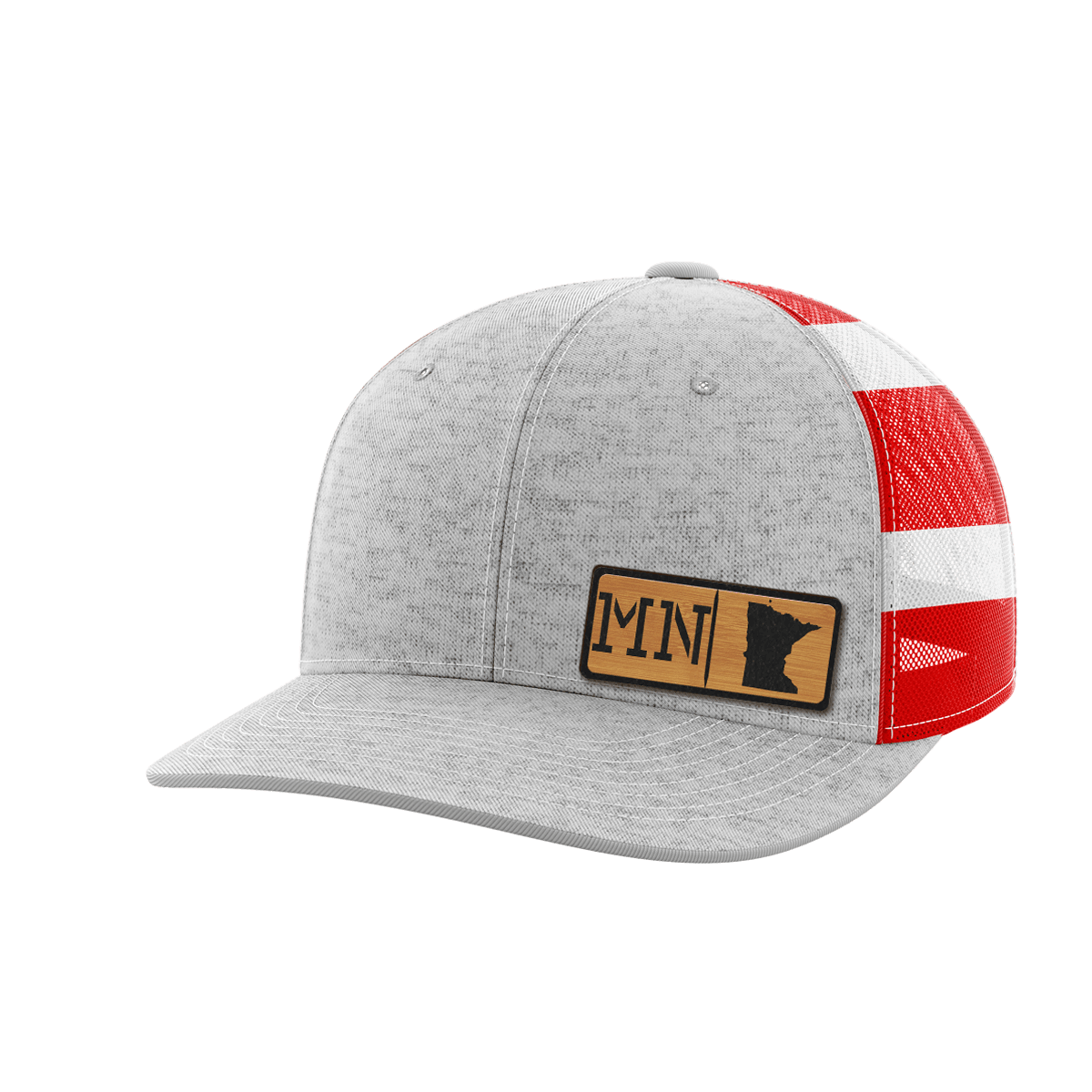 Minnesota Homegrown Hats Hat Greater Half Heather Grey/Flag Bamboo Leatherette Minnesota