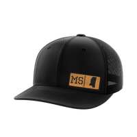 Thumbnail for Mississippi Homegrown Hats Hat Greater Half Black/Black Bamboo Leatherette Mississippi