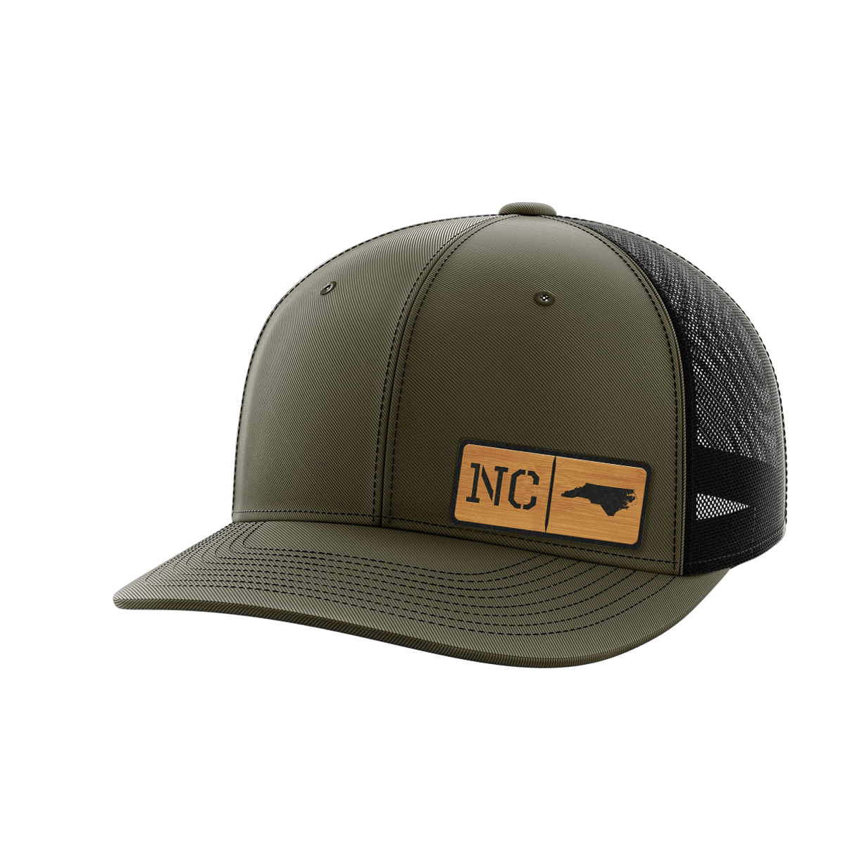 North Carolina Homegrown Hats Hat Greater Half OD Green/Black Bamboo Leatherette North Carolina